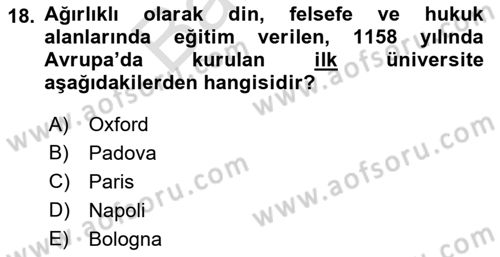 Sanat Tarihi Dersi 2021 - 2022 Yılı (Final) Dönem Sonu Sınav Soruları 18. Soru