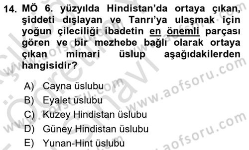 Sanat Tarihi Dersi 2021 - 2022 Yılı Yaz Okulu Sınav Soruları 14. Soru