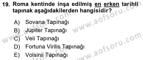 Sanat Tarihi Dersi 2021 - 2022 Yılı Yaz Okulu Sınav Soruları 19. Soru