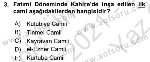 Sanat Tarihi Dersi 2021 - 2022 Yılı Yaz Okulu Sınav Soruları 3. Soru