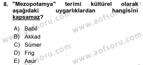 Sanat Tarihi Dersi 2021 - 2022 Yılı Yaz Okulu Sınav Soruları 8. Soru