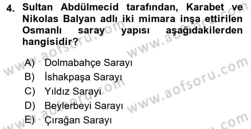 Sanat Tarihi Dersi 2022 - 2023 Yılı Yaz Okulu Sınavı 4. Soru