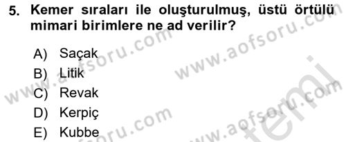 Sanat Tarihi Dersi 2022 - 2023 Yılı Yaz Okulu Sınav Soruları 5. Soru