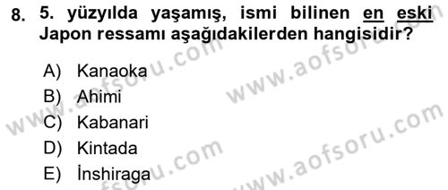 Sanat Tarihi Dersi 2022 - 2023 Yılı Yaz Okulu Sınav Soruları 8. Soru