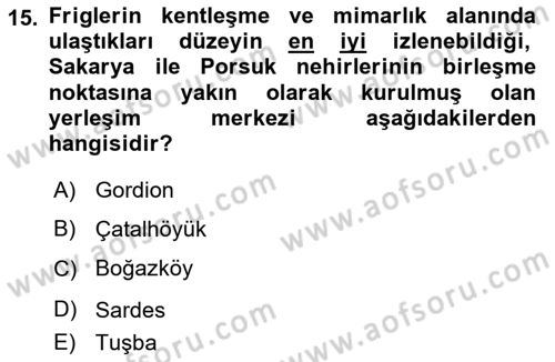 Sanat Tarihi Dersi 2023 - 2024 Yılı (Vize) Ara Sınav Soruları 15. Soru
