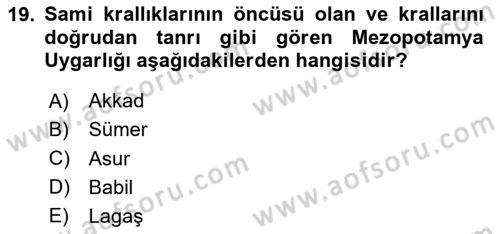 Sanat Tarihi Dersi 2023 - 2024 Yılı (Vize) Ara Sınav Soruları 19. Soru