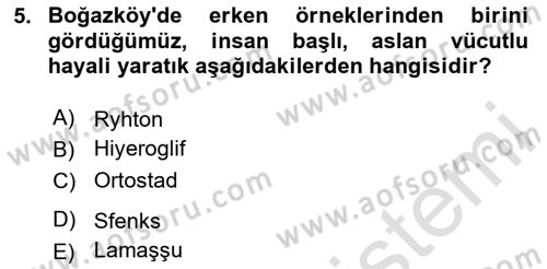 Sanat Tarihi Dersi 2023 - 2024 Yılı (Vize) Ara Sınav Soruları 5. Soru