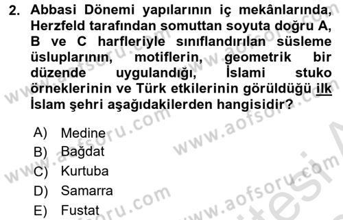 Sanat Tarihi Dersi 2023 - 2024 Yılı (Final) Dönem Sonu Sınav Soruları 2. Soru