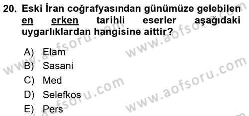 Sanat Tarihi Dersi 2023 - 2024 Yılı (Final) Dönem Sonu Sınav Soruları 20. Soru