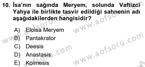 Sanat Tarihi Dersi 2023 - 2024 Yılı Yaz Okulu Sınav Soruları 10. Soru