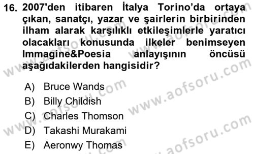 Sanat Tarihi Dersi 2023 - 2024 Yılı Yaz Okulu Sınav Soruları 16. Soru