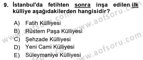 Sanat Tarihi Dersi 2023 - 2024 Yılı Yaz Okulu Sınav Soruları 9. Soru