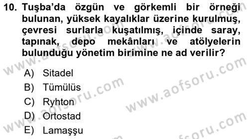 Sanat Tarihi Dersi 2024 - 2025 Yılı (Vize) Ara Sınav Soruları 10. Soru