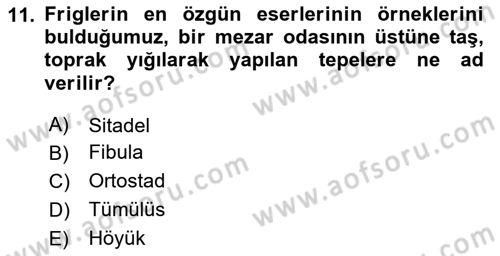 Sanat Tarihi Dersi 2024 - 2025 Yılı (Vize) Ara Sınav Soruları 11. Soru