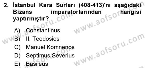 Sanat Tarihi Dersi 2024 - 2025 Yılı (Vize) Ara Sınav Soruları 2. Soru