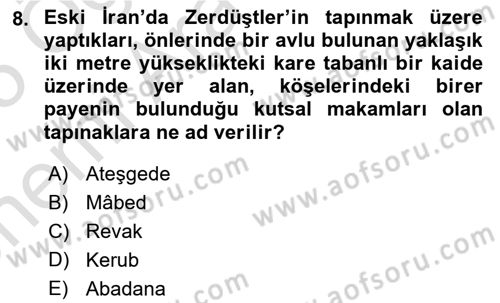 Sanat Tarihi Dersi 2024 - 2025 Yılı (Vize) Ara Sınav Soruları 8. Soru