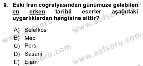 Sanat Tarihi Dersi 2024 - 2025 Yılı (Vize) Ara Sınav Soruları 9. Soru