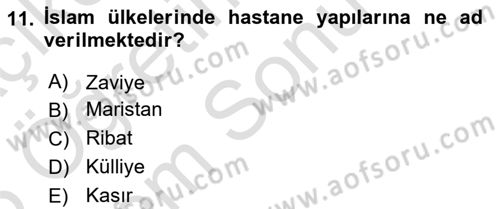 Sanat Tarihi Dersi 2024 - 2025 Yılı (Final) Dönem Sonu Sınav Soruları 11. Soru