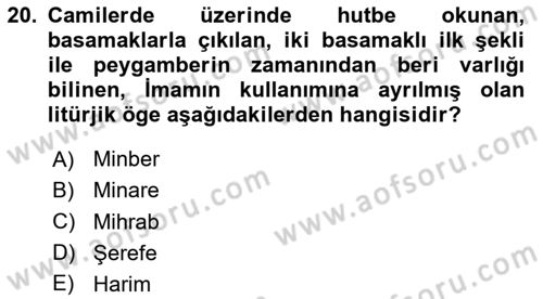 Sanat Tarihi Dersi 2024 - 2025 Yılı (Final) Dönem Sonu Sınav Soruları 20. Soru