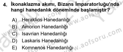 Sanat Tarihi Dersi 2024 - 2025 Yılı Yaz Okulu Sınav Soruları 4. Soru