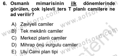 Sanat Tarihi Dersi 2024 - 2025 Yılı Yaz Okulu Sınav Soruları 6. Soru
