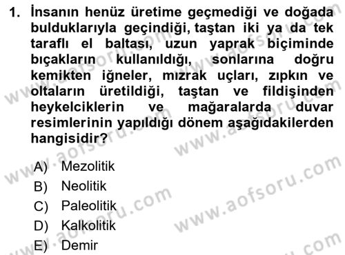 Sanat Tarihi Dersi 2025 - 2026 Yılı (Vize) Ara Sınav Soruları 1. Soru
