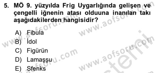 Sanat Tarihi Dersi 2025 - 2026 Yılı (Vize) Ara Sınav Soruları 5. Soru