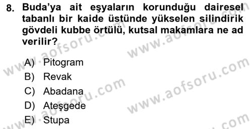 Sanat Tarihi Dersi 2025 - 2026 Yılı (Vize) Ara Sınav Soruları 8. Soru