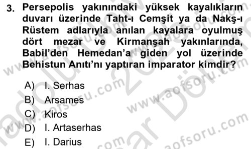 Sanat Tarihi Dersi 2025 - 2026 Yılı (Final) Dönem Sonu Sınav Soruları 3. Soru