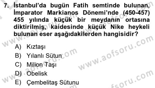 Sanat Tarihi Dersi 2025 - 2026 Yılı (Final) Dönem Sonu Sınav Soruları 7. Soru