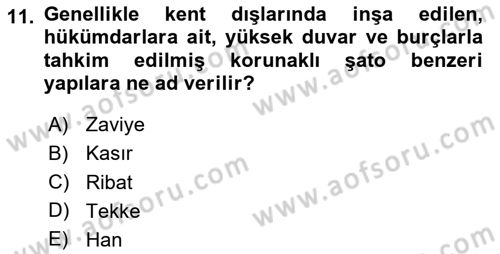 Sanat Tarihi Dersi 2025 - 2026 Yılı Yaz Okulu Sınav Soruları 11. Soru