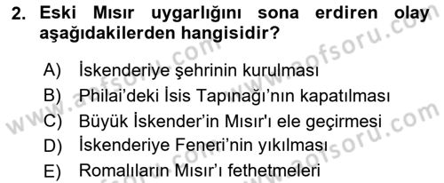 Sanat Tarihi Dersi 2025 - 2026 Yılı Yaz Okulu Sınav Soruları 2. Soru