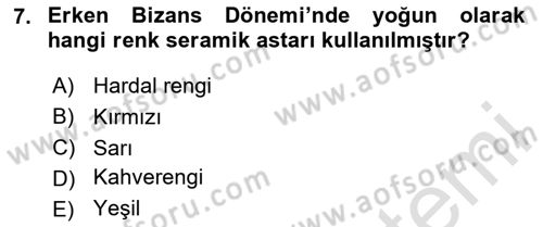 Sanat Tarihi Dersi 2025 - 2026 Yılı Yaz Okulu Sınav Soruları 7. Soru