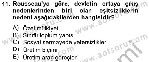 Topluma Hizmet Eğitimi Dersi 2012 - 2013 Yılı (Vize) Ara Sınav Soruları 11. Soru
