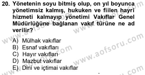 Topluma Hizmet Eğitimi Dersi 2012 - 2013 Yılı (Vize) Ara Sınav Soruları 20. Soru
