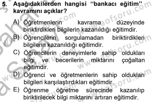 Topluma Hizmet Eğitimi Dersi 2012 - 2013 Yılı (Vize) Ara Sınav Soruları 5. Soru