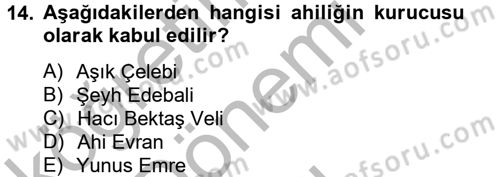 Topluma Hizmet Eğitimi Dersi 2012 - 2013 Yılı (Final) Dönem Sonu Sınav Soruları 14. Soru