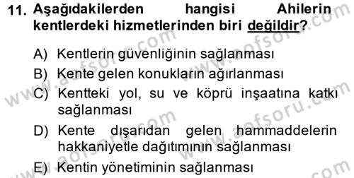 Topluma Hizmet Eğitimi Dersi 2013 - 2014 Yılı (Final) Dönem Sonu Sınav Soruları 11. Soru