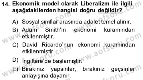 Topluma Hizmet Eğitimi Dersi 2014 - 2015 Yılı (Vize) Ara Sınav Soruları 14. Soru
