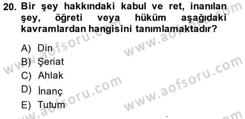 Topluma Hizmet Eğitimi Dersi 2014 - 2015 Yılı (Vize) Ara Sınav Soruları 20. Soru