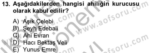 Topluma Hizmet Eğitimi Dersi 2014 - 2015 Yılı (Final) Dönem Sonu Sınav Soruları 13. Soru