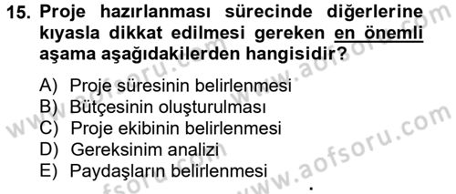 Topluma Hizmet Eğitimi Dersi 2014 - 2015 Yılı (Final) Dönem Sonu Sınav Soruları 15. Soru