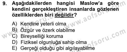 Topluma Hizmet Eğitimi Dersi 2014 - 2015 Yılı (Final) Dönem Sonu Sınav Soruları 9. Soru