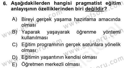 Topluma Hizmet Eğitimi Dersi 2015 - 2016 Yılı (Vize) Ara Sınavı 6. Soru 1. Soru