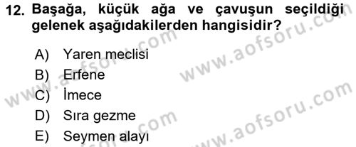 Topluma Hizmet Eğitimi Dersi 2015 - 2016 Yılı (Final) Dönem Sonu Sınav Soruları 12. Soru