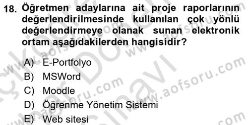 Topluma Hizmet Eğitimi Dersi 2015 - 2016 Yılı (Final) Dönem Sonu Sınav Soruları 18. Soru