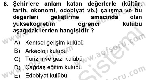 Topluma Hizmet Eğitimi Dersi 2015 - 2016 Yılı (Final) Dönem Sonu Sınav Soruları 6. Soru