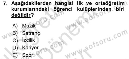 Topluma Hizmet Eğitimi Dersi 2015 - 2016 Yılı (Final) Dönem Sonu Sınav Soruları 7. Soru