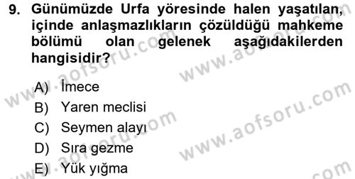 Topluma Hizmet Eğitimi Dersi 2015 - 2016 Yılı (Final) Dönem Sonu Sınav Soruları 9. Soru