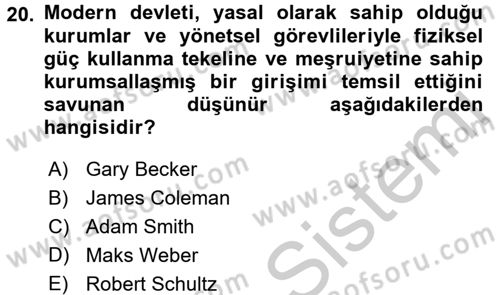 Topluma Hizmet Eğitimi Dersi 2016 - 2017 Yılı (Vize) Ara Sınav Soruları 20. Soru